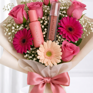 Wonderful rose vase with Greenwich chocolate from Villain